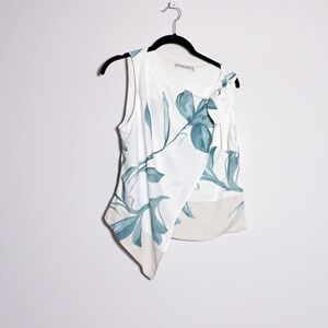 Abercrombie & Fitch Knotted Scarf Asymmetrical Hem Sleeveless Chiffon Tank Top S